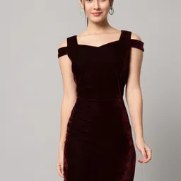 VAARARO Sweetheart Neck Cut-Outs Velvet Bodycon Dress-picture-7