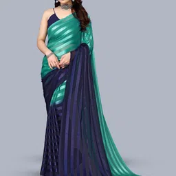 moda rapido ANAND SAREES Striped Satin Saree-picture-41
