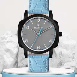 The Roadster Lifestyle Co. Men Textured Leather Straps Analogue Watch RD-07-Grey-picture-22