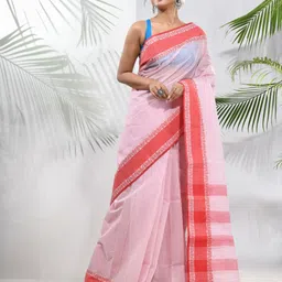 Charukriti Striped Woven Design Pure Cotton Taant Saree-picture-38