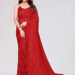 moda rapido ANAND SAREES Striped Satin Saree-picture-23