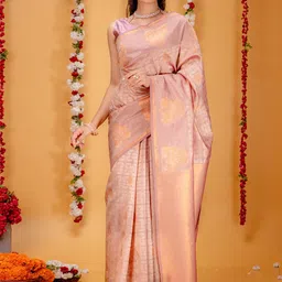 MIMOSA Floral Woven Design Zari Art Silk Kanjeevaram Saree-picture-38