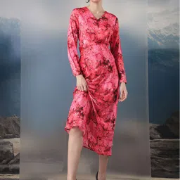 RAREISM V-Neck Floral Print A-Line Dress-picture-10