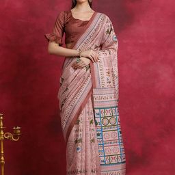 Saree mall Warli Printed Dabu Saree-picture-47