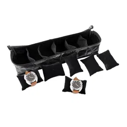 Kuber Industries Unisex Black & Transparent Watch Organizer With 6 Roll-picture-42