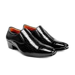 Bxxy Men Square Toe Textured Slip-On Elevator Formal Shoes-picture-22