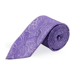 PELUCHE Men Purple & White Woven Design Broad Tie-picture-41