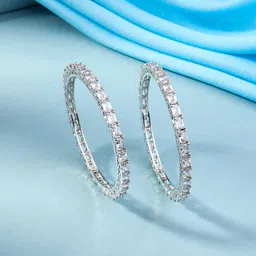 Yellow Chimes Set Of 2 Silver-Plated AD-Studded Bangles-picture-10