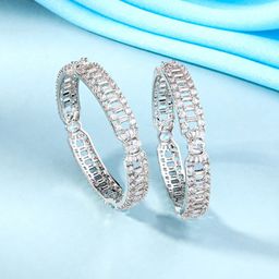 Yellow Chimes Set Of 2 Silver-Plated AD-Studded Bangles-picture-47