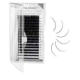 NAGARAKU Premium Classic Matte Black 16 Rows Synthetic Eyelash Extensions - Curl D-picture-24