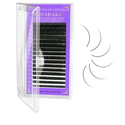 NAGARAKU Premium Classic Matte Black 16 Rows Synthetic Eyelash Extensions - Curl-C-picture-15