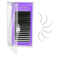 NAGARAKU Premium Classic Matte Black 16 Rows Synthetic Eyelash Extensions - Curl B-picture-38