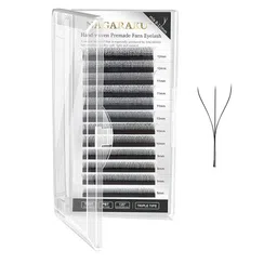 NAGARAKU W 3D Volume Premade Cluster 12 Rows Eyelash Extension - Curl D-picture-12