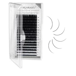 NAGARAKU Premium Classic 16 Rows Tray 7-15mm False Eyelash Extensions - Curl-LC 0.15-picture-41