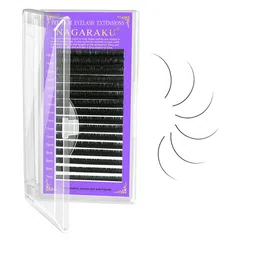 NAGARAKU Premium Classic Matte Black 16 Rows Synthetic Eyelash Extensions - Curl D-picture-23
