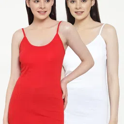 Friskers Women Pack Of 2 Solid Long Camisoles-image-73