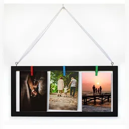 VAH Kya Bat Hai !! Black and Green 3 Pieces Wooden Wall Hanging Photo Frame image 1