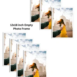 AbhiKalpya Art Studio-Get a vibe White 7 Pieces Wall Photo Frames image 1