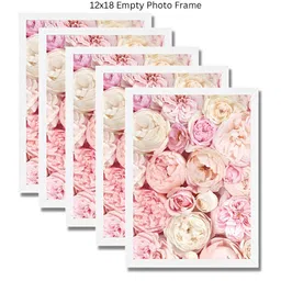 AbhiKalpya Art Studio-Get a vibe White & Pink 5 Pieces Wall Photo Frames image 1