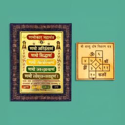 Hawai Gold Toned Wooden Namokar Mahamantra Vashtu Dosh Nivaran Yantra Photo Frame-picture-18