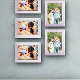 ArtzFolio White 5 Pieces Wooden Wall Photo Frames image 1