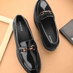 INVICTUS Men Patent Leather Formal Horsebit Loafers-picture-20