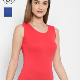 Floret Women Pack Of 2 Solid Cotton Camisoles-picture-0