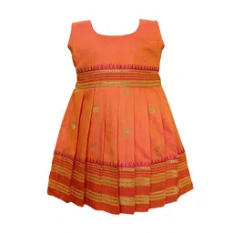 BAESD Infant Girls Ethnic Wear NarayanPeth buttti Design Sleeveless Frock-picture-10