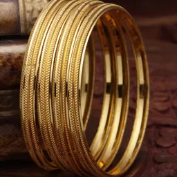 ZENEME Set Of 4 24K Gold-Plated Bangles-image-67