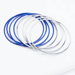Rhea Set of 8 Rhodium-Plated Bangles image 1
