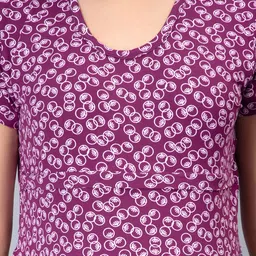 NIGHTSPREE Round Neck Conversational Printed Cotton Maternity A-Line Dress image 4