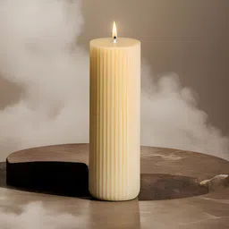 atorakushon Yellow 2 Pieces Textured Scented Pillar Candles image 4