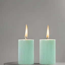 atorakushon Green 3 Pieces Textured Scented Pillar Candles image 4