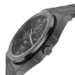 Valuchi Men Black Dial & Black Stainless Steel Bracelet Style Straps Analogue Automatic Motion Powered Watch image 2