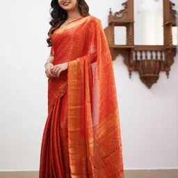Flosive Floral Woven Design Zari Banarasi Saree image 2