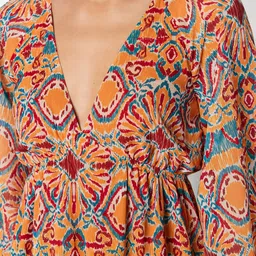 Trendyol Floral Print Puff Sleeve Fit & Flare Dress image 2