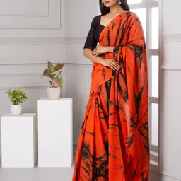 Shivanya  Handicrafts Tie and Dye Pure Cotton Saree image 2