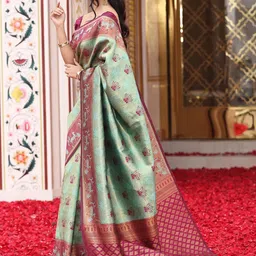 Om Shantam Sarees Woven Design Art Silk Designer Kanjeevaram Saree image 4