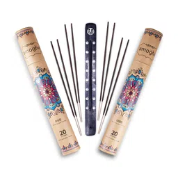 Iris Black & Beige 2 Pcs Oud Incense Sticks With Ash Catcher image 4