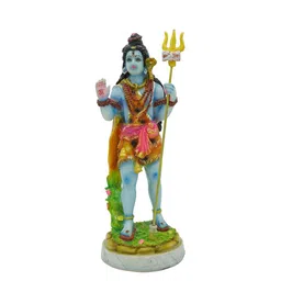 Gallery99 Blue & Orange Hand painted Lord Shiv Ji Idol Showpieces image 5