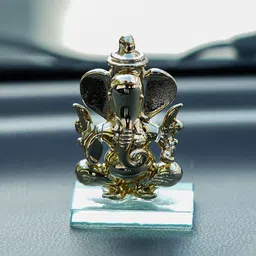 eCraftIndia Gold-Toned Lord Ganesha Crystal Idol Statue Showpieces image 2