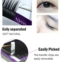 NAGARAKU Premium Classic Matte Black 16 Rows Synthetic Eyelash Extensions - Curl DD image 4