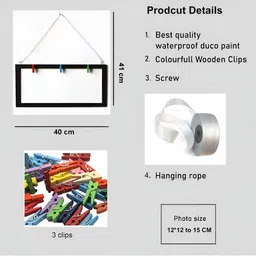 VAH Kya Bat Hai !! Black and Green 3 Pieces Wooden Wall Hanging Photo Frame image 2