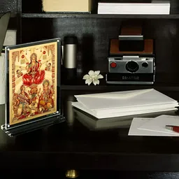 Hawai Gold-Toned & Red Saraswati Ganesh Laxmi Photo Acrylic Fashion Frame image 5