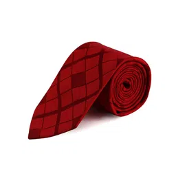 PELUCHE Men Red Checked Broad Tie image 2