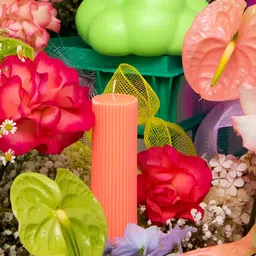 atorakushon Peach-Coloured 2 Pieces Textured Scented Pillar Candles image 4