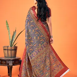 SANGAM PRINTS Floral Printed Pashmina Saree image 4