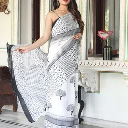 shivanya  handicrafts Shivanya Handicrafts Pure Cotton Block Print Saree image 2