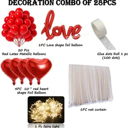 nakomoco Solid Love me more anniversary Decoration Kit of 28pcs –For Kids, Husband, girls, wife Balloon image 2