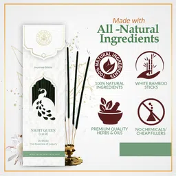 LUXURIATE Set Of 3 White & Green Nightqueen Organic & Non Toxic Incense Sticks image 5